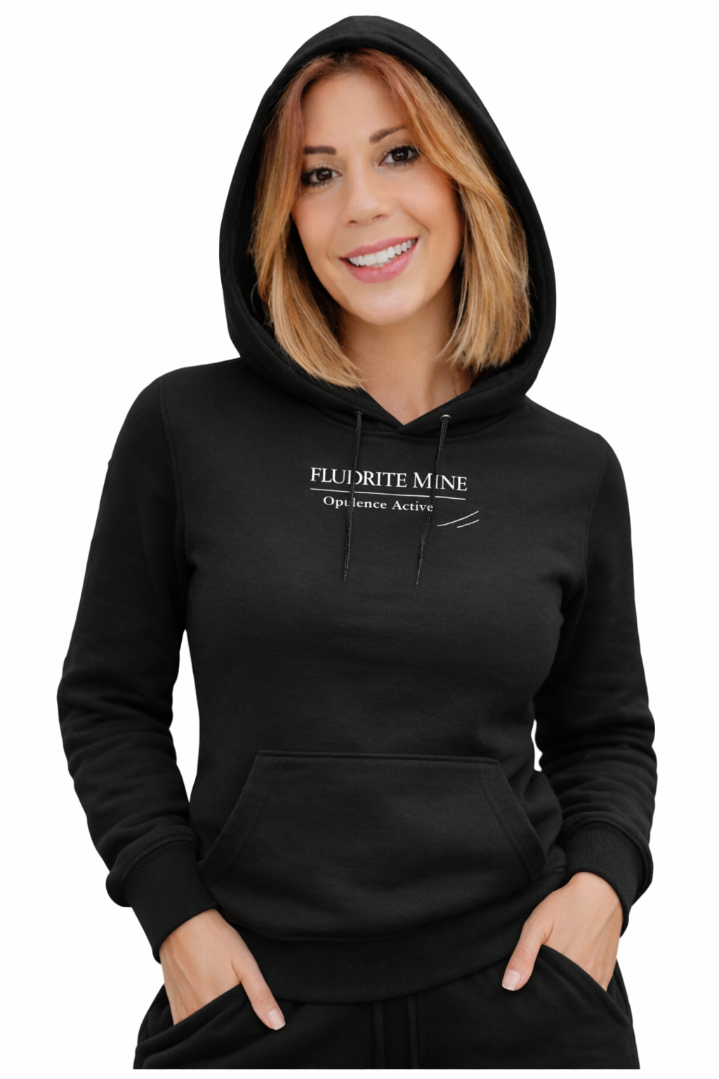 Fluorite Mine Opulence Active Fleece Hoodie – Black (Unisex)