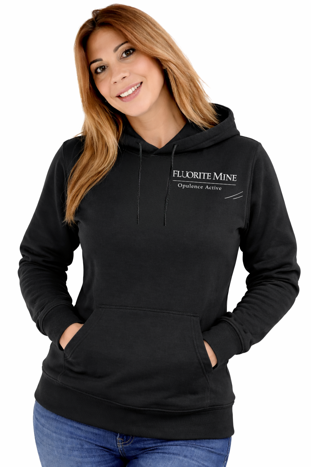 Fluorite Mine Opulence Active Fleece Hoodie – Black (Unisex)