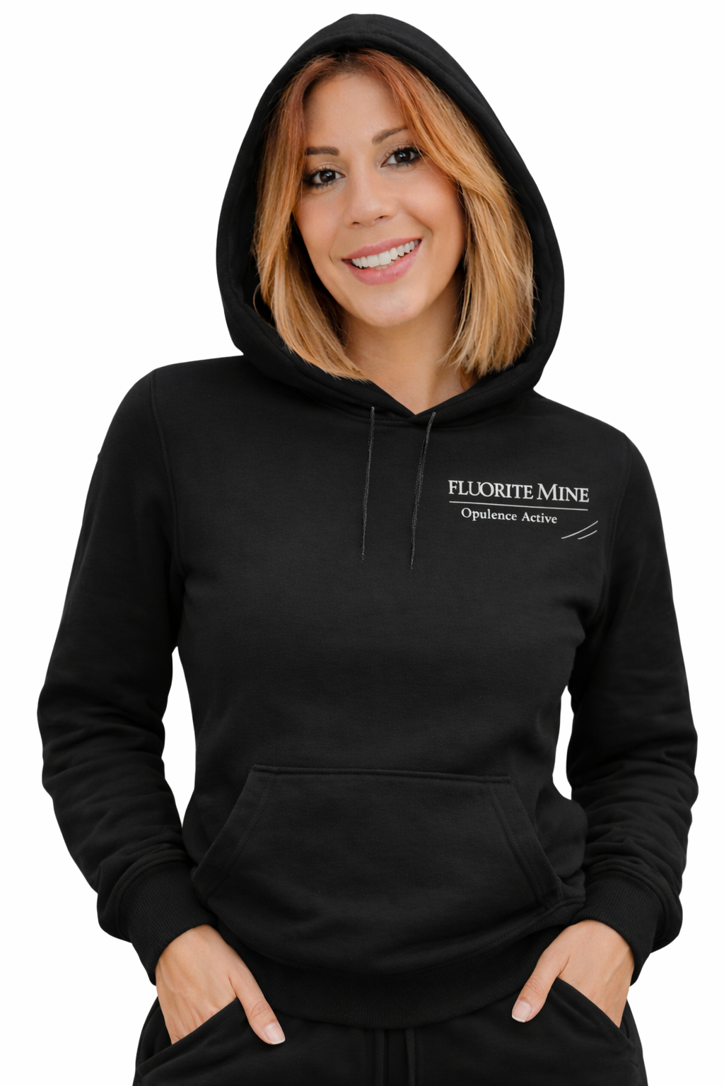 Fluorite Mine Opulence Active Fleece Hoodie – Black (Unisex)