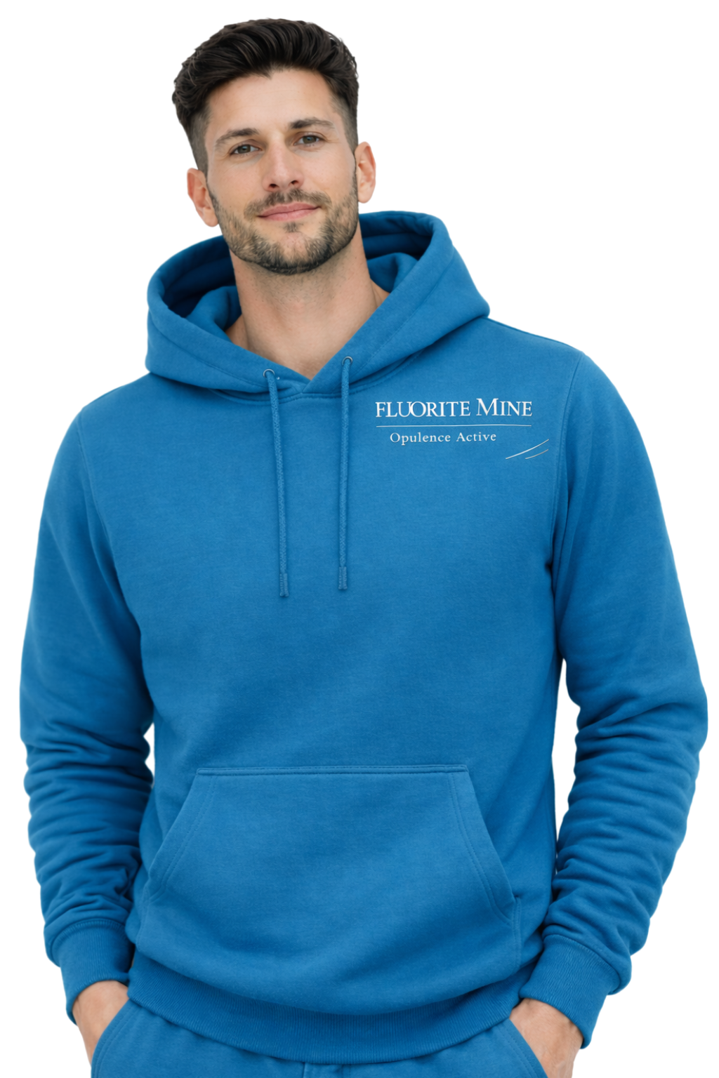 Fluorite Mine Opulence Active Fleece Hoodie – Ocean Blue (Unisex)