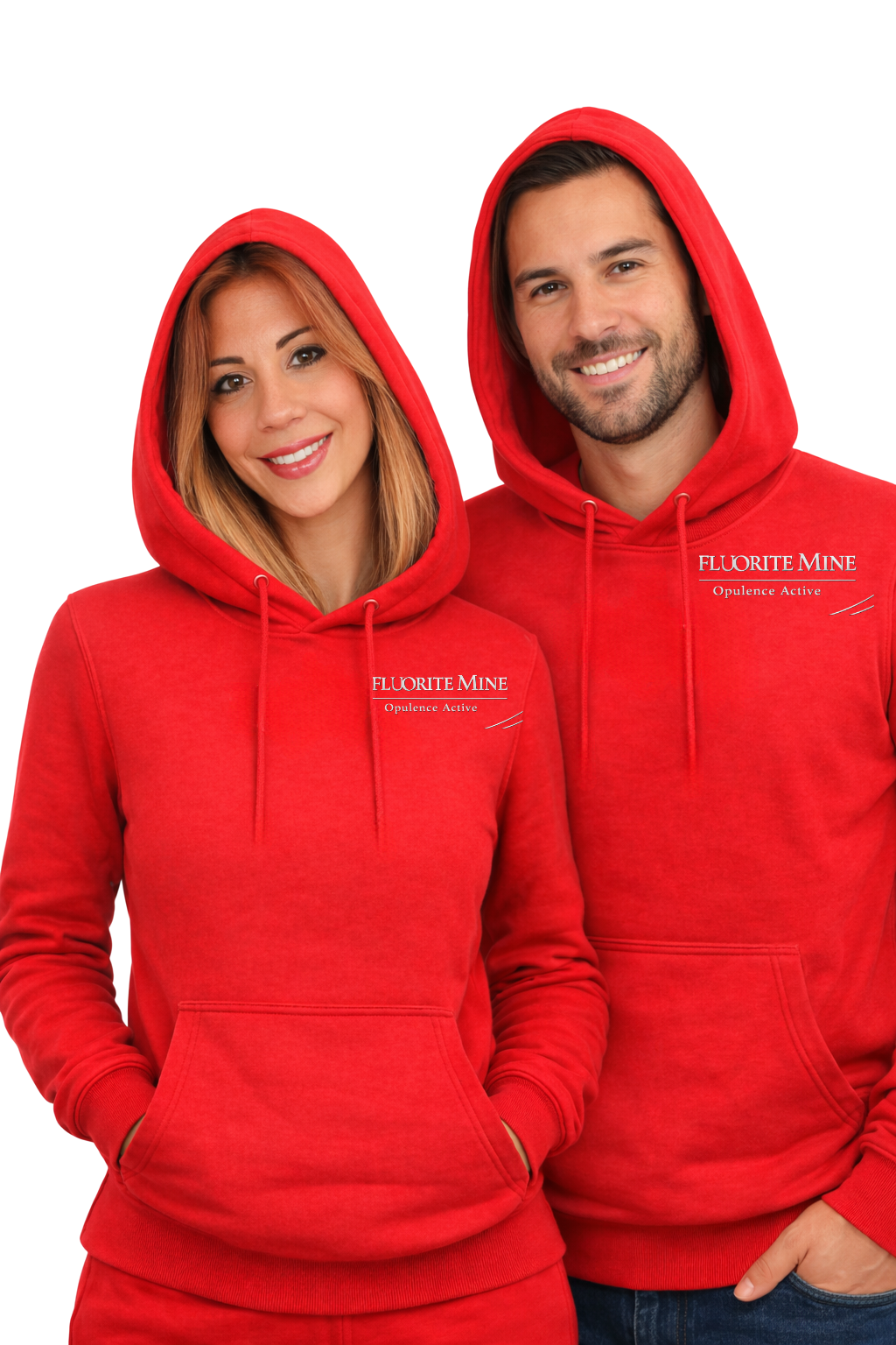 Fluorite Mine Opulence Active Fleece Hoodie – Red (Unisex)