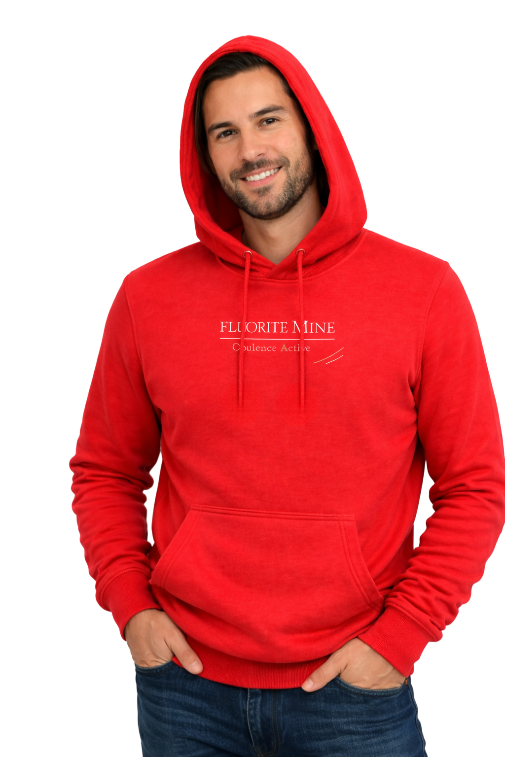 Fluorite Mine Opulence Active Fleece Hoodie – Red (Unisex)