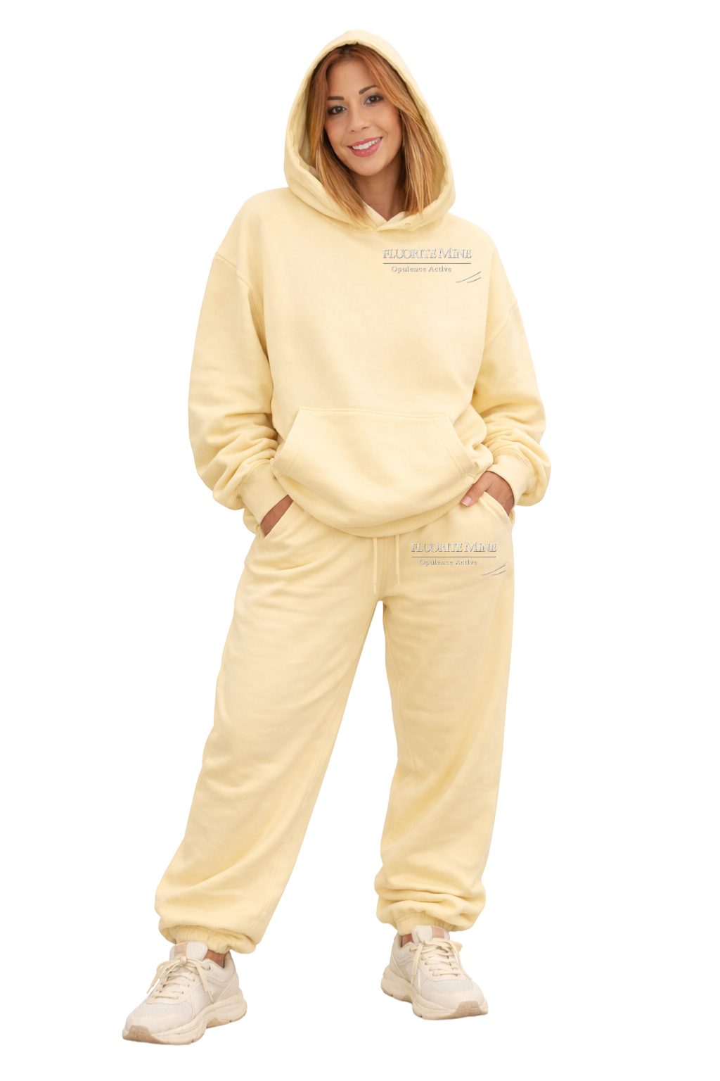 Fluorite Mine Opulence Active Sweatsuit – Buttermilk Yellow (Unisex)