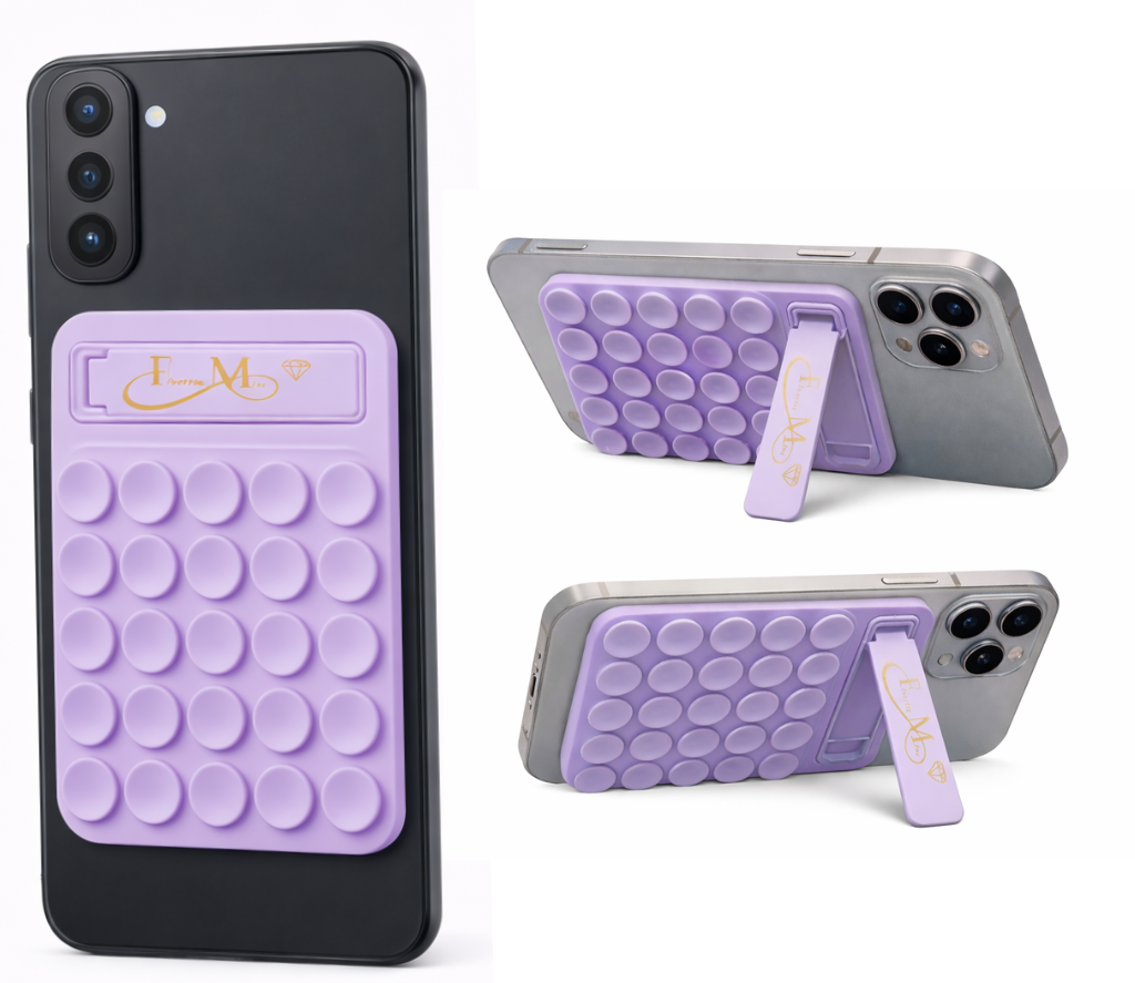 Lavender Silicone Sticky Phone Grip with Kickstand