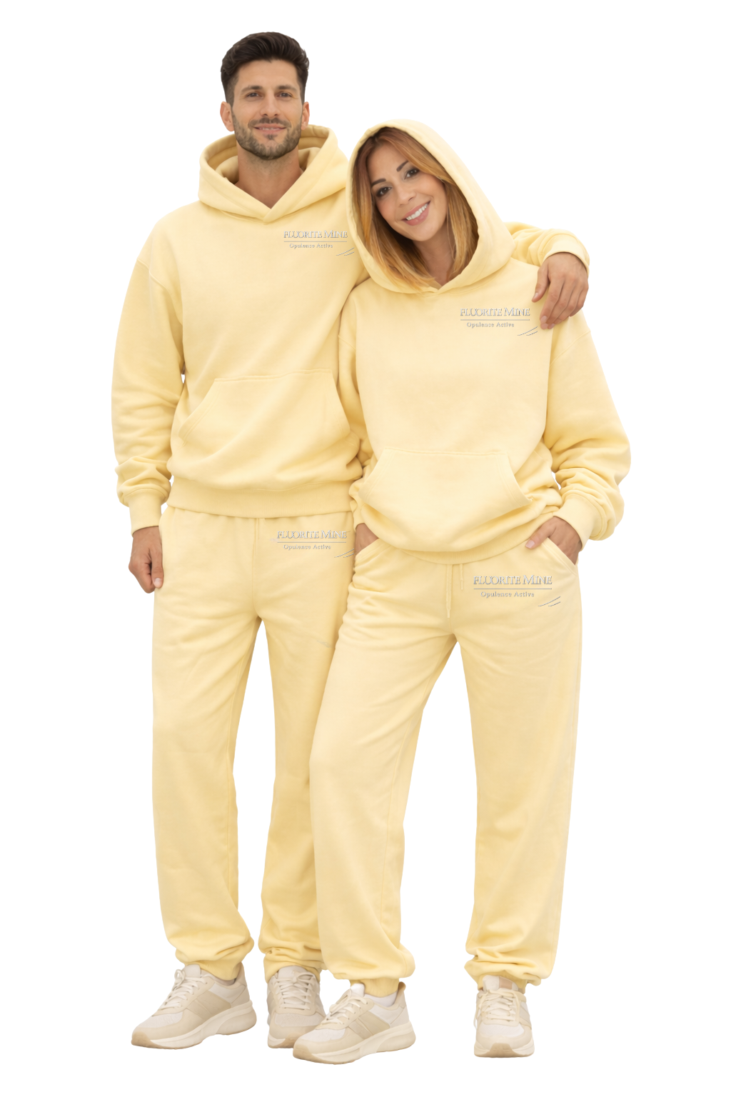 Fluorite Mine Opulence Active Sweatsuit – Buttermilk Yellow (Unisex)