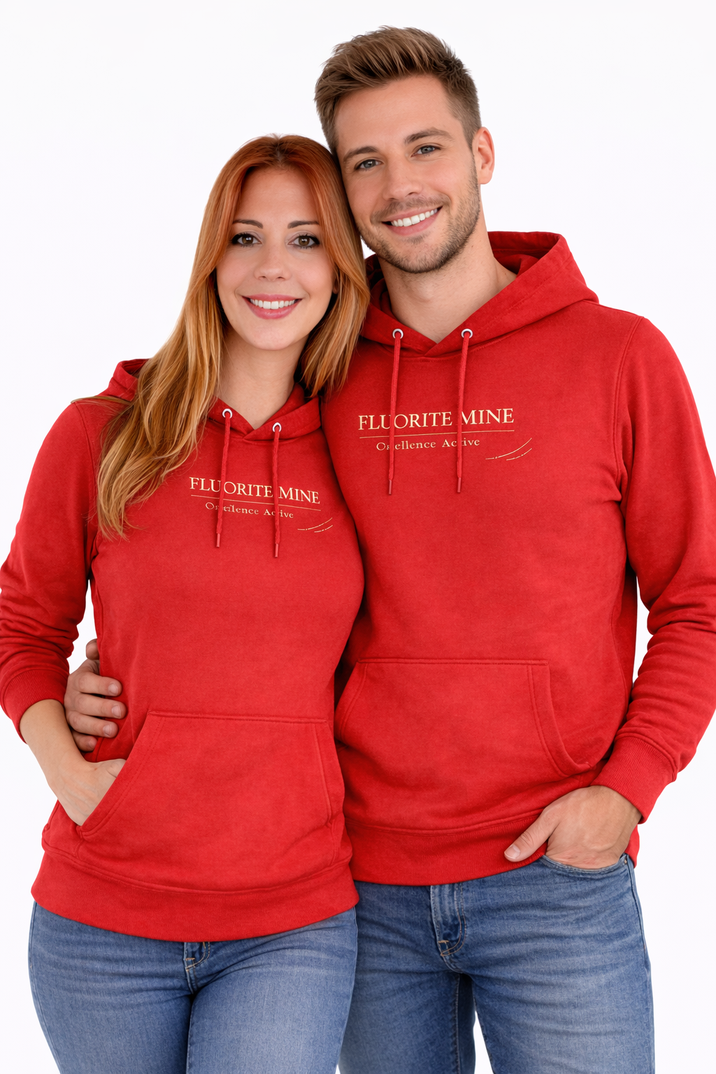 Fluorite Mine Opulence Active Fleece Hoodie – Red (Unisex)