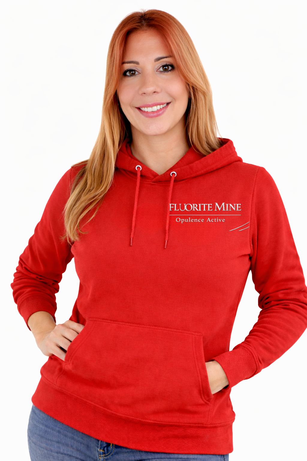 Fluorite Mine Opulence Active Fleece Hoodie – Red (Unisex)