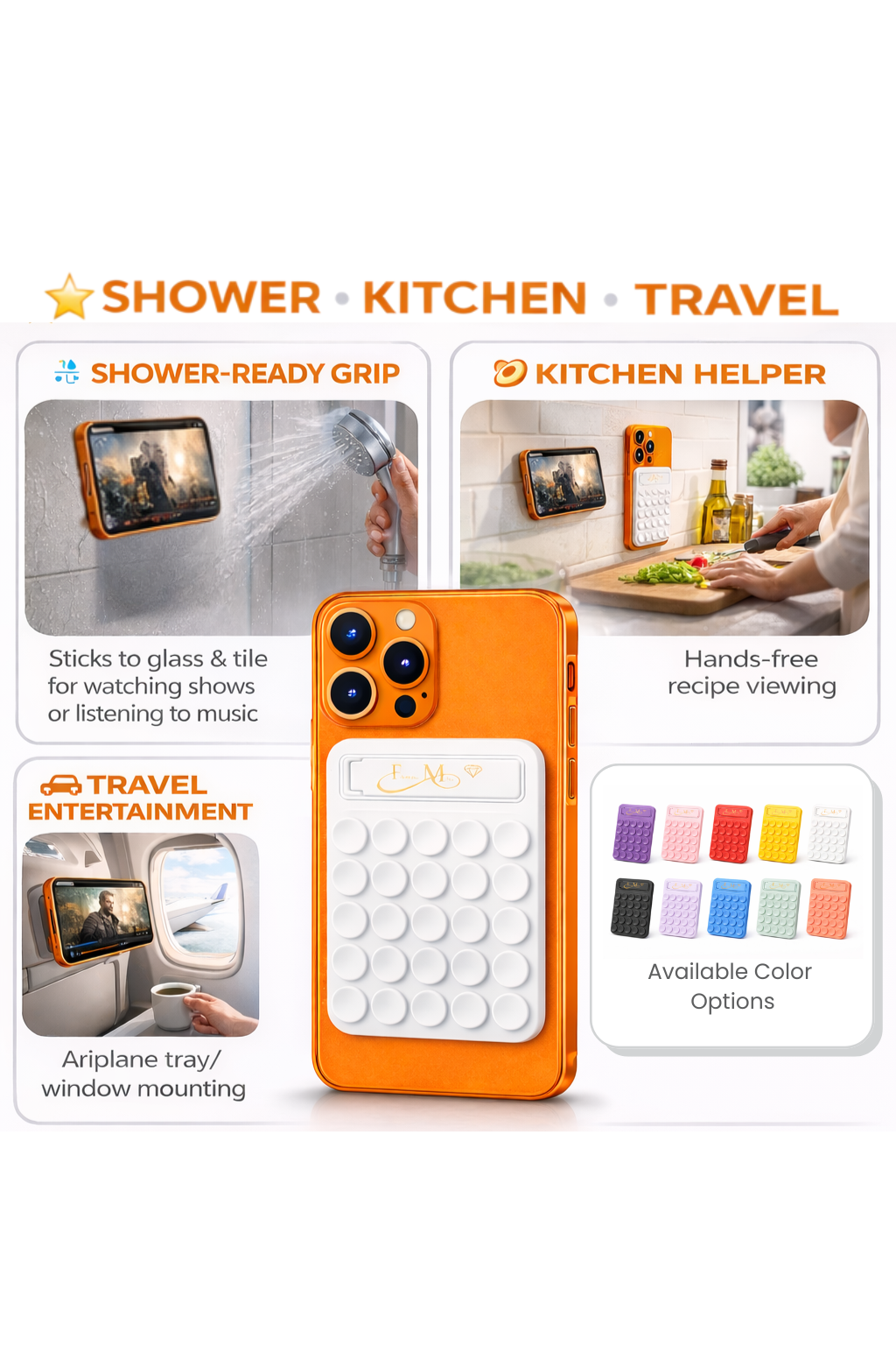 White Silicone Sticky Phone Grip